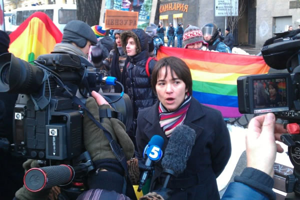 Die LGBT-Aktivistin Olena Shevchenko hat selbst auf dem Maidan mitdemonstriert.